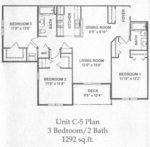 Three Bedrooms, Two Bathrooms 1292 Square Feet