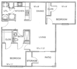 Two Bedroom 800 Square Feet