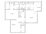 Two Bedroom, Two Bath 947 Square Feet
