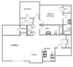 Two Bedroom, Two Bath 869 Square Feet