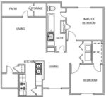 Two Bedroom, One Bath 793 Square Feet