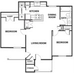 Two Bedroom, One Bath 905 Square Feet