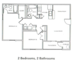 Two Bedrooms, Two Bathrooms 900 Square Feet