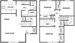 Three Bedroom, One and a Half Bathrooms 1163 Square Feet