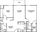 Two Bedrooms, Two Bathrooms 1030 Square Feet