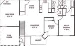 Two Bedrooms, Two Bathrooms 1434 Square Feet