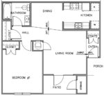 One Bedrooms, One Bathroom 678 Square Feet