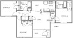 Three Bedrooms, Two Bathrooms 1050 Square Feet