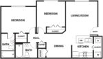 Two Bedrooms, Two Bathrooms 868 Square Feet