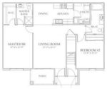 Two Bedrooms, Two Bathrooms 1075 Square Feet