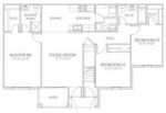 Three Bedrooms, Two Bathrooms 1275 Square Feet