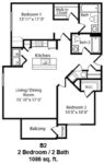 Two Bedrooms, Two Bathrooms 1086 Square Feet