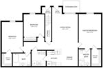 Three Bedrooms, Two Bathrooms 1215 Square Feet