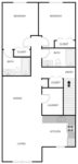 Two Bedrooms, Two Bathrooms (Upper Levels) 880 Square Feet