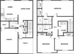 Three Bedrooms, Two and a Half Bathrooms 1350 Square Feet
