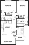 Two Bedrooms, Two Bathrooms (Ground Floor) 800 Square Feet