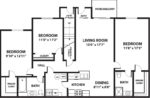Three Bedrooms, Two Bathrooms 1216 Square Feet