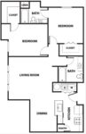 Two Bedroom, Two Bath 1027 Square Feet