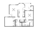 Two Bedroom, Two Bath 938 Square Feet