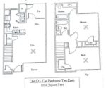 Two Bedroom, Two Bath 1036 Square Feet