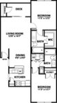Two Bedroom, Two Bath 950 Square Feet