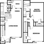 Two Bedroom, One and Half Bath 984 Square Feet