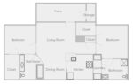 Two Bedroom, Two Bath 890 Square Feet