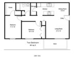 Two Bedroom, One Bath 861 Square Feet