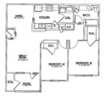 Two Bedroom, One Bath 949 Square Feet